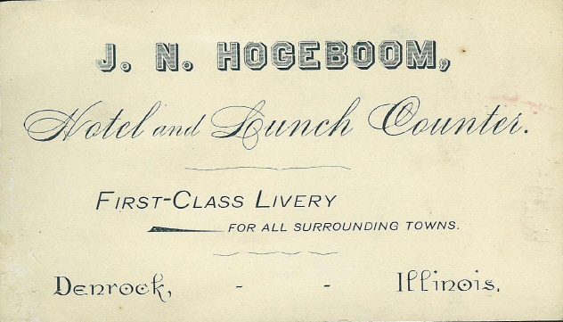 Hogeboom Hotel & Lunch card